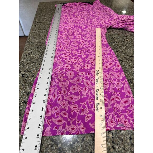 Knox Rose Jumpsuit Size L Purple Paisley Wide Leg Boho Strapless Bandeau Casual - Picture 4 of 7